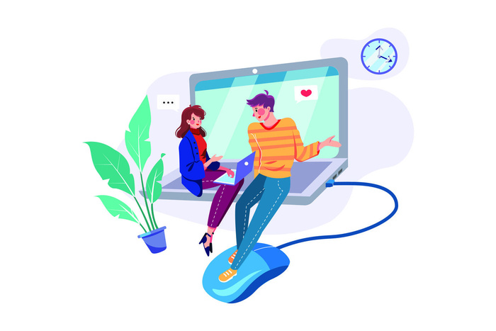 扁平化人物场景办公互联网等距ai矢量设计网页海报UI素材插画