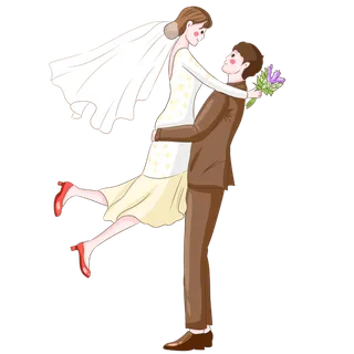 婚纱卡通人物婚礼白纱结婚婚纱摄影手绘