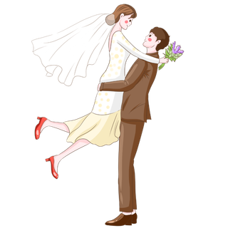 婚纱卡通人物婚礼白纱结婚婚纱摄影手绘