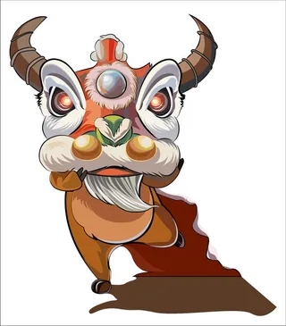 国潮醒狮中国风AI矢量卫衣T恤烫画印花手机壳图案PNG高清免抠素材