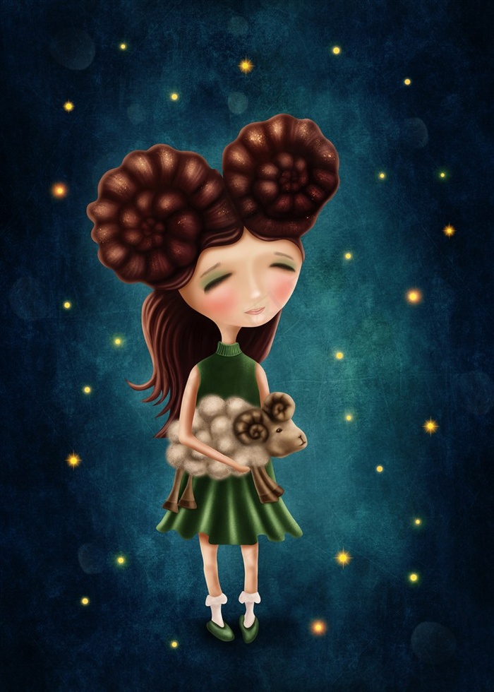 卡通星座美女素材