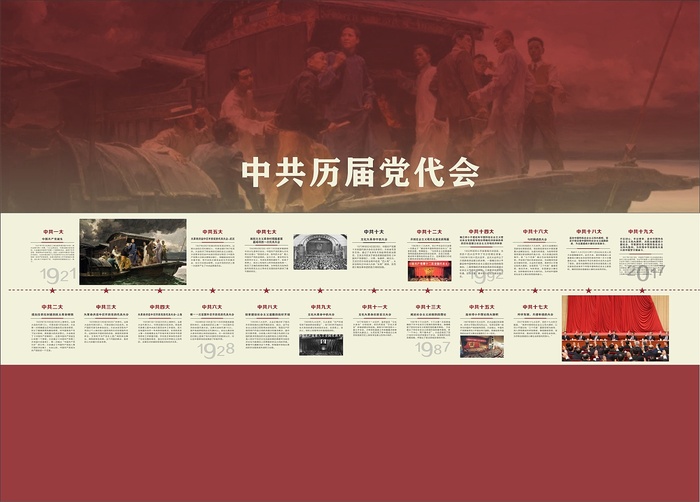 平面 红色 文化墙 海报