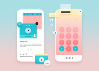 UI多页面包装展示手机APP交互界面样机长图概念PSD设计模板