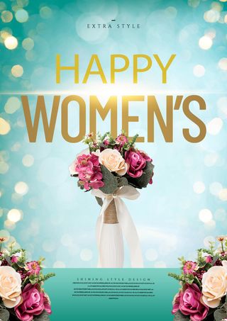 妇女节女神节花卉海报