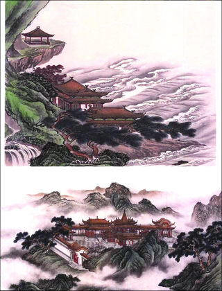 中国古风元素国画