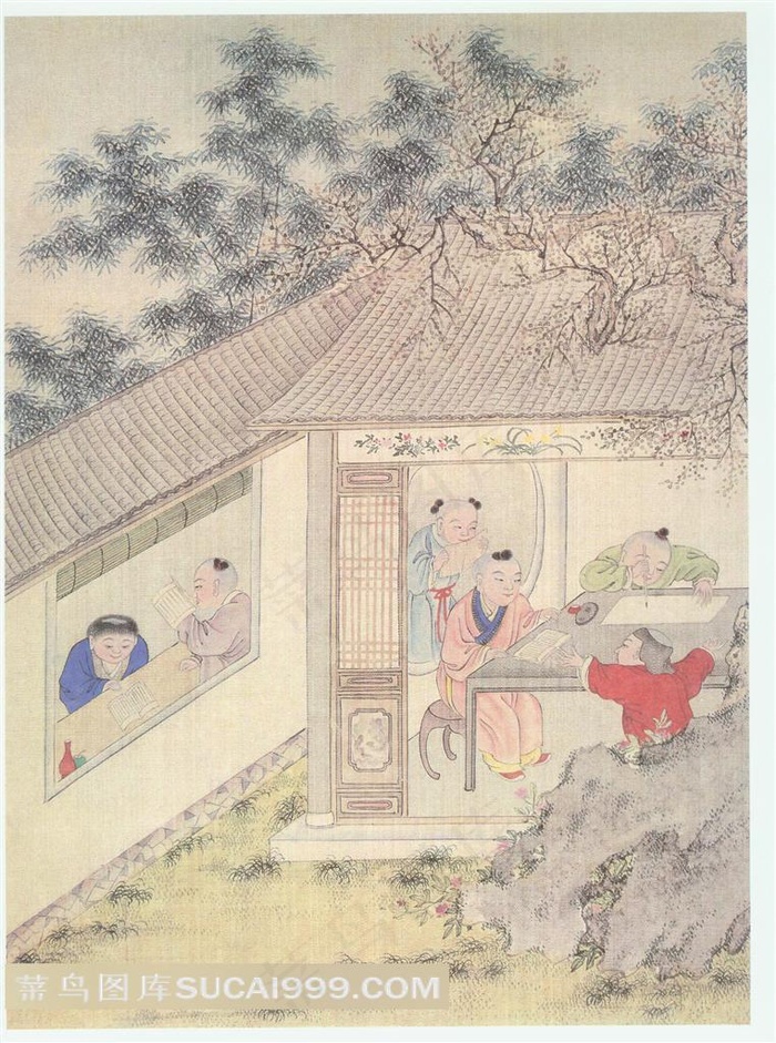 清 焦秉贞 百子团圆图02