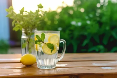 清凉夏日冰爽柠檬饮料背景