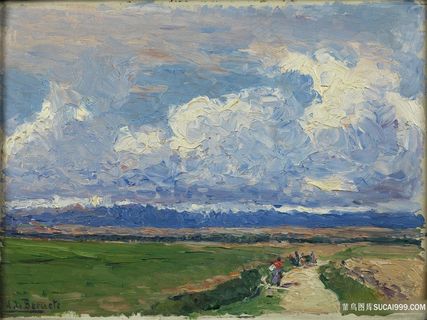 大道草坪高清风景画油画