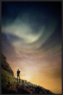 宇宙星空 高山 男人