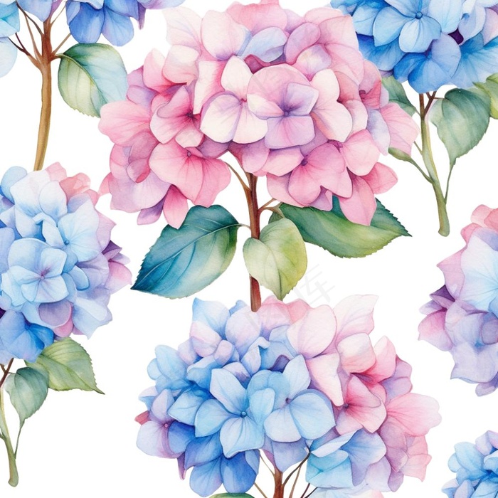 绣球花插画免抠(1024x1024)