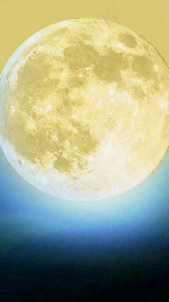 中秋节简约创意圆月月亮温馨天空，黑夜夜晚(816x1456)