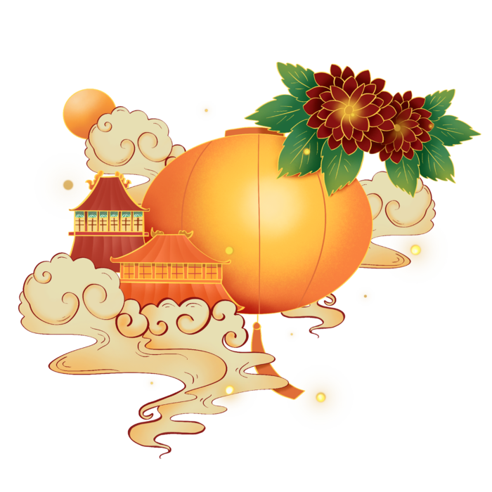 国潮仙鹤插画免扣素材设计素材