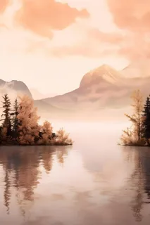 落日雪山云层河面背景 落日雪山云层河面背景