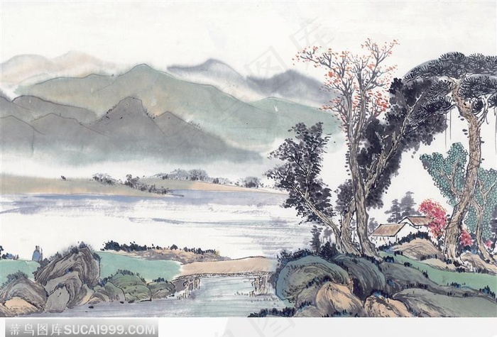 青松山水图
