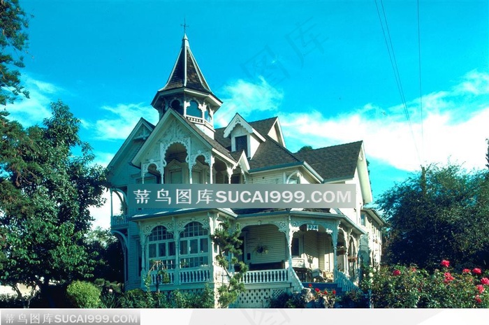 国外欧式建筑风格-房屋与花圃4