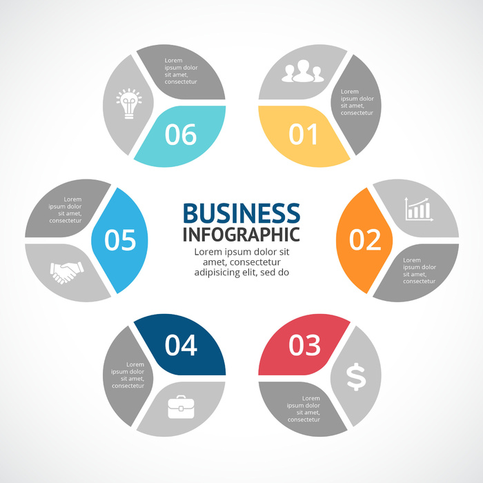 数据图表统计图形分析分类商务会议办公图标PSD模板素材