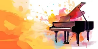 钢琴乐器色彩丰富背景