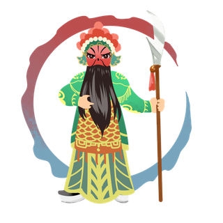 卡通京剧戏剧人物脸谱插画PNG图片 国潮中国风Q版戏剧人物PS素材