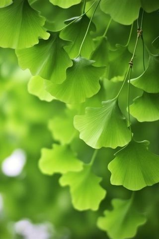 绿色银杏叶背景