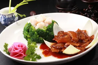 水晶虾仁爆花参 (2)