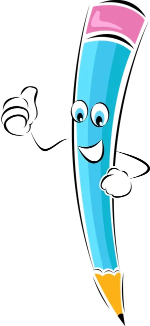 蓝色铅笔拟人形象卡通少儿兴趣班