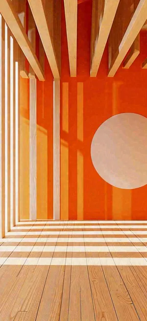 创意简约室内背景，圆形矩形光照