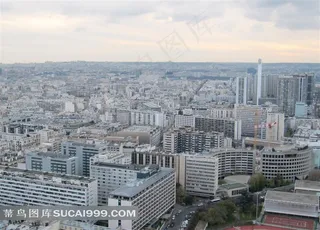 欧洲旅游法国埃菲尔铁塔上俯视巴黎城市景观