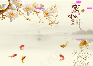 电视 背景墙油画水墨