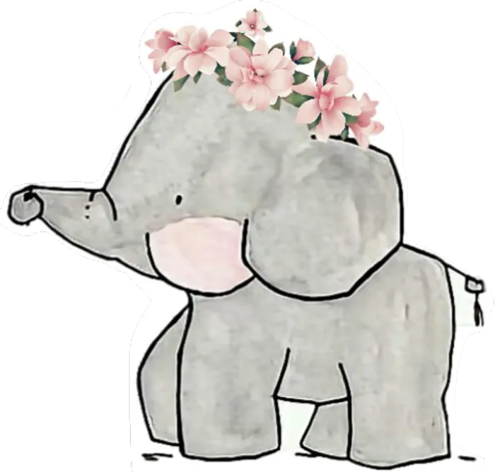 卡通小象灰色