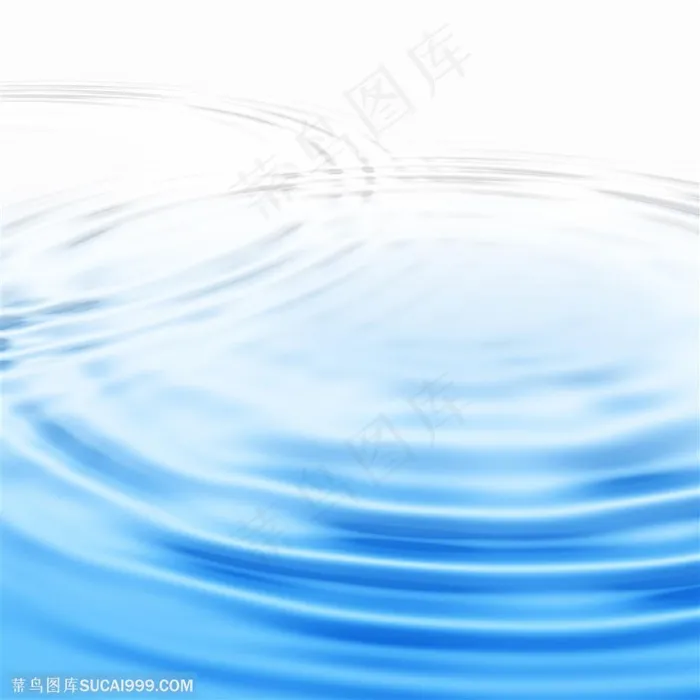 蓝色的水面上的水波涟漪