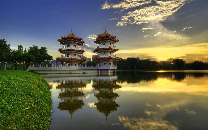 唯美公园塔风景图片
