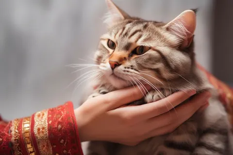 手抱着的猫咪田园猫摄影图