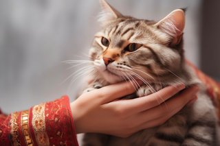 手抱着的猫咪田园猫摄影图