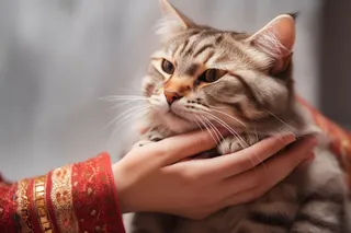 手抱着的猫咪田园猫摄影图