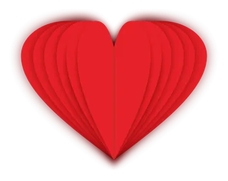 大红爱心折纸灯笼免抠元素