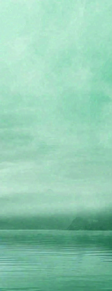 中国风绿色唯美已经云海河湖竹子，水面倒影(477x1238)