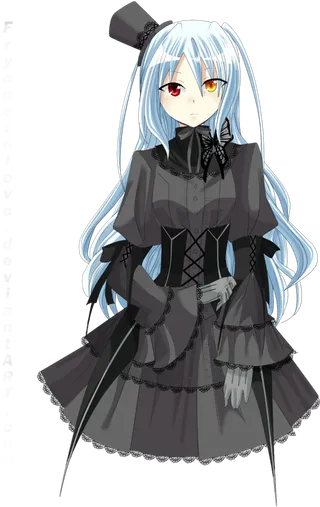 黑纱裙女孩素材卡通人物