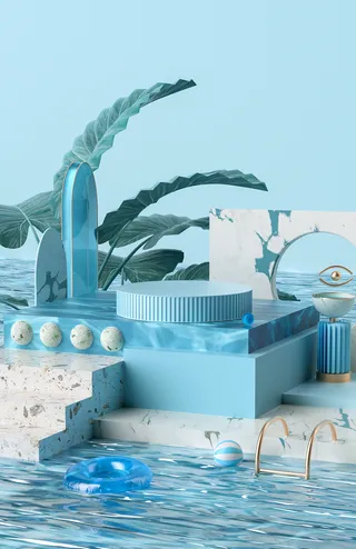 夏季游泳池背景