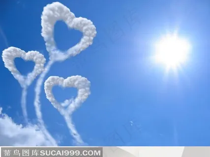 心形云朵天空蓝天白云太阳 心形云朵天空蓝天白云太阳