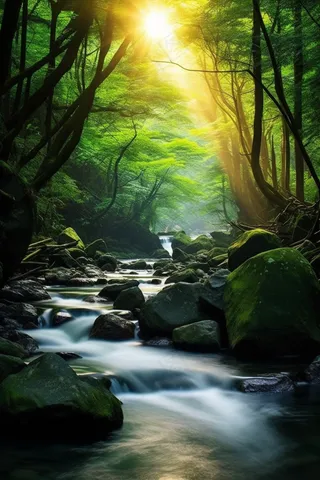 热带雨林丛林大自然风光摄影图