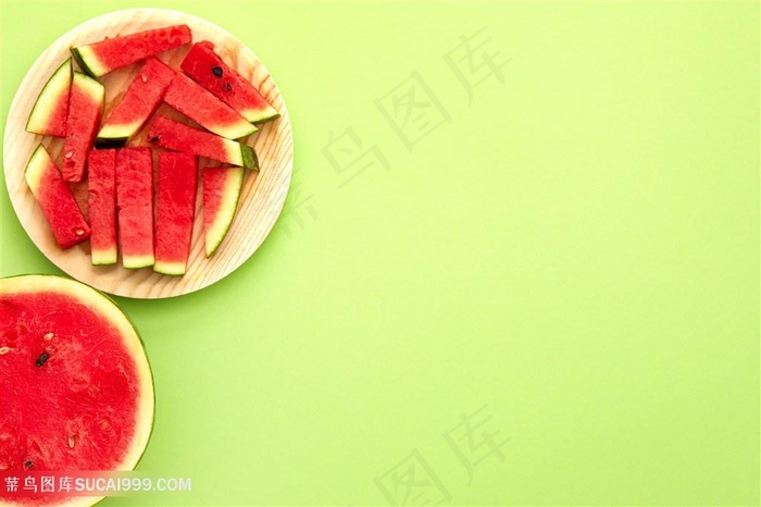 绿色背景西瓜