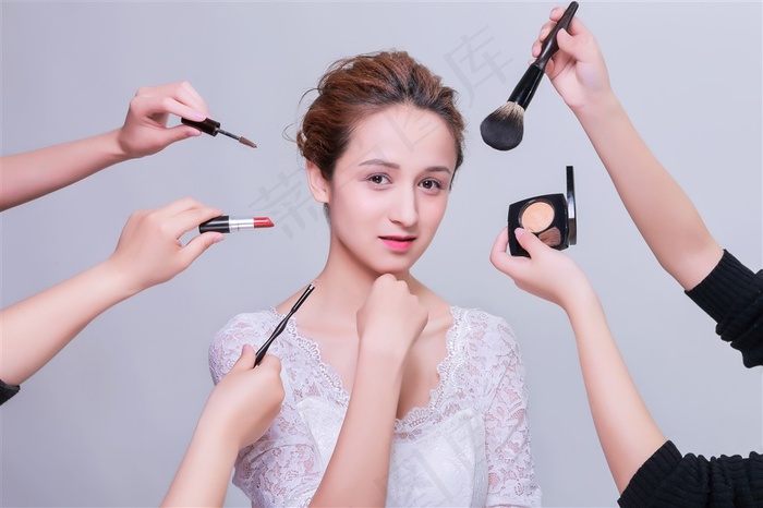 清新美女化妆特写