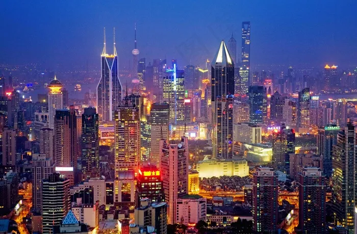 夜晚城市灯光摄影霓虹彩色背景素材
