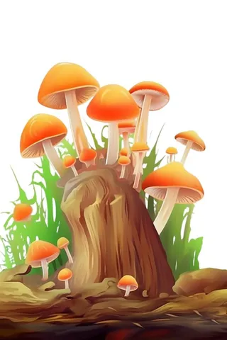植物蘑菇动物元素