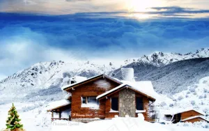 雪中山角小屋