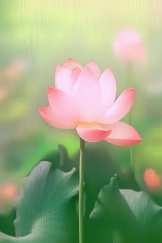 简约清新粉色荷花背景