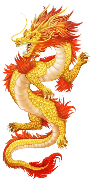 二月二龙抬头中国风金龙装饰插画传统节日理发