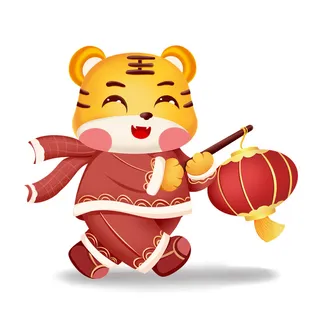 可爱2022年虎年吉祥物卡通形象新年海报元素AI矢量图PSD分层设计素材
