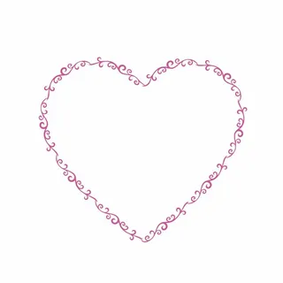 矢量平面心形花纹边框