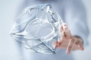 手点立体方块创意图片